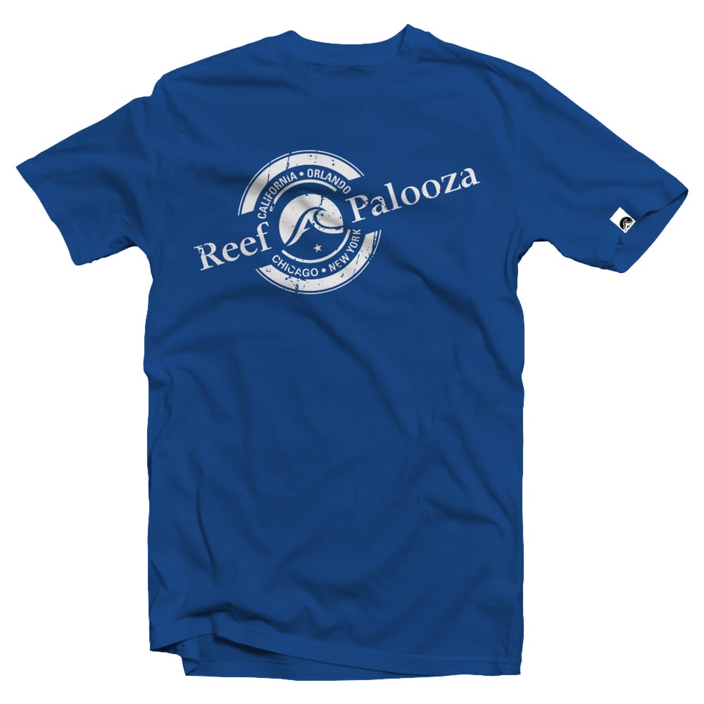 Reefapalooza cities blue t-shirt